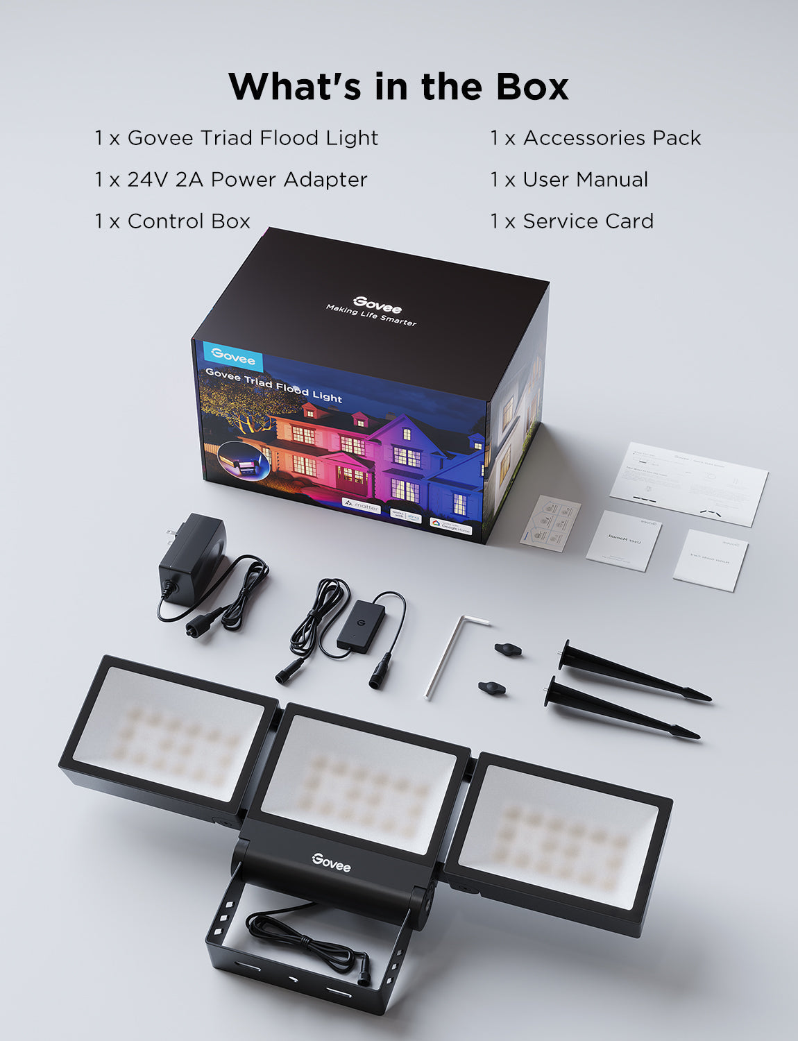 【Business Only】Govee Outdoor Triad Flood Lights