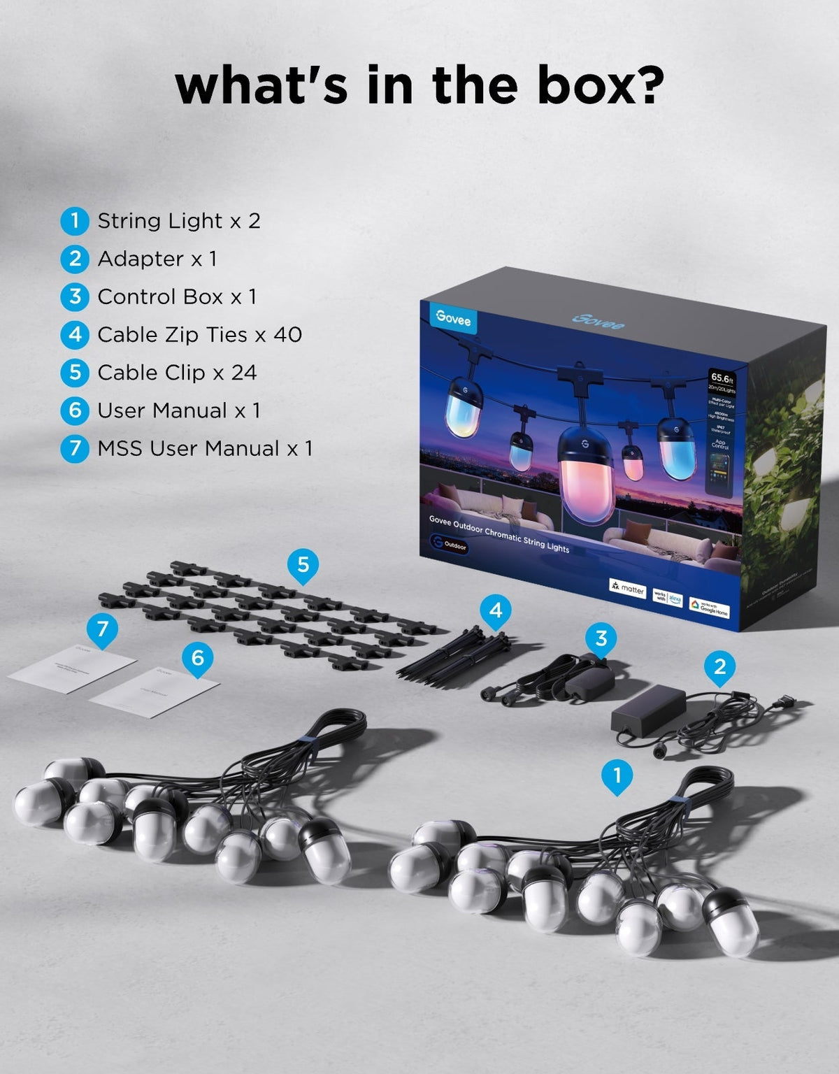 【Business Only】Govee Outdoor Chromatic String Lights