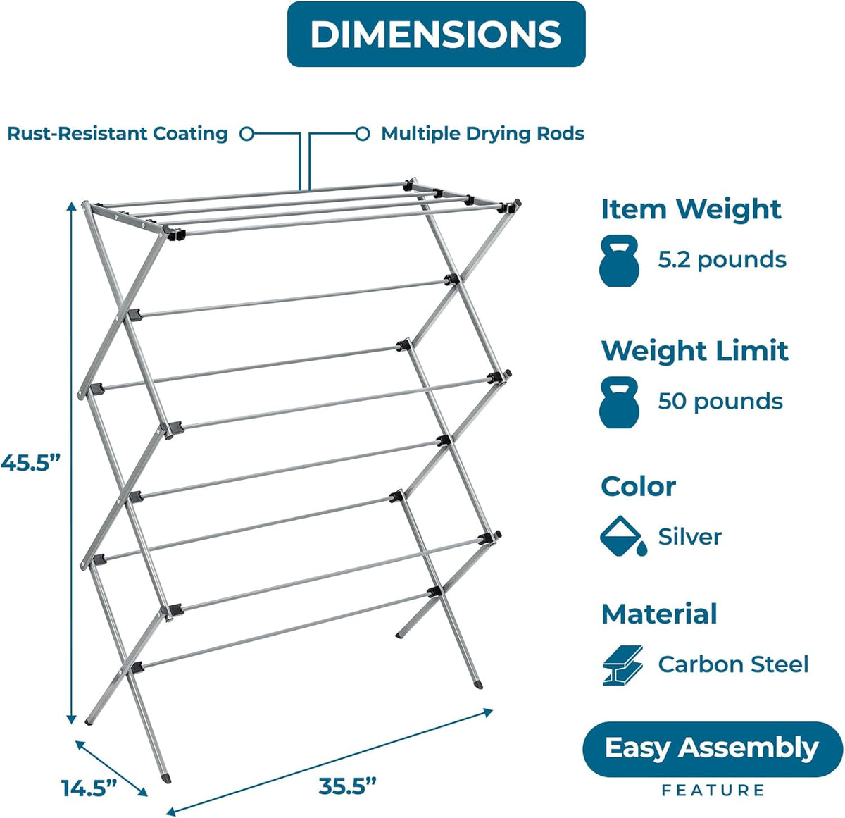 Space-Saving Clothes Drying Rack — home decor (view 6)