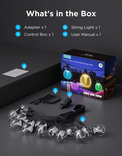 【Business Only】Govee Outdoor Clear Bulb String Lights