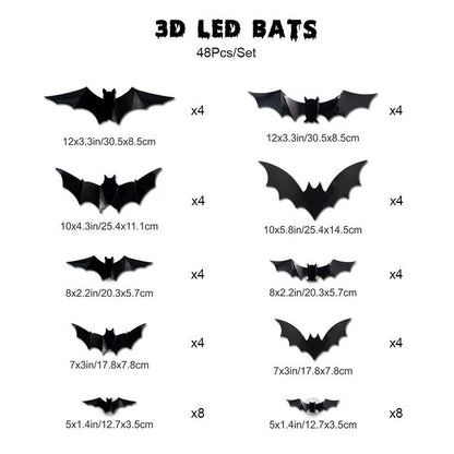 3D LED Bat Stickers — Turn Your Walls Into a Haunted Masterpiece 👻