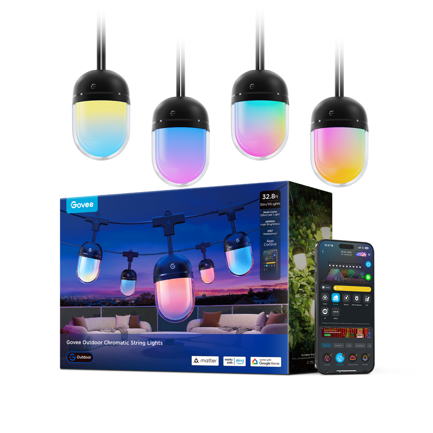 【Business Only】Govee Outdoor Chromatic String Lights