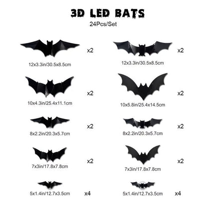 3D LED Bat Stickers — Turn Your Walls Into a Haunted Masterpiece 👻
