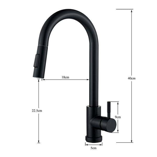 Gourmet Kitchen Faucet – Slim Brushed Nickel — Kitchen Faucet (view 9)