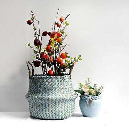 Boho Woven Basket Set – Blue — Woven Basket (view 4)