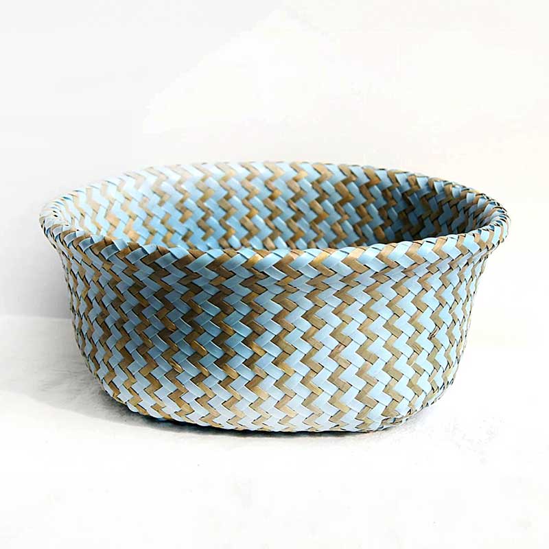 Boho Woven Basket Set – Blue — Woven Basket (view 6)