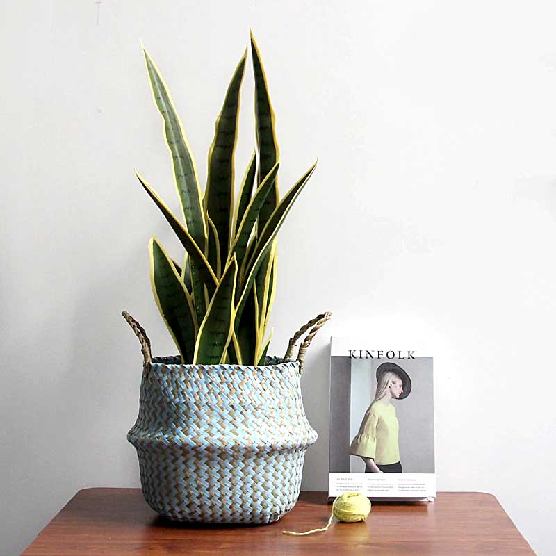 Boho Woven Basket Set – Blue — Woven Basket (view 5)