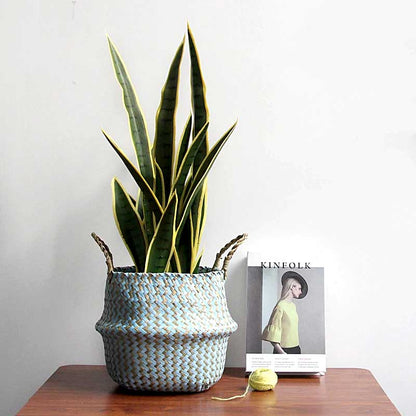 Boho Woven Basket Set – Blue — Woven Basket (view 5)