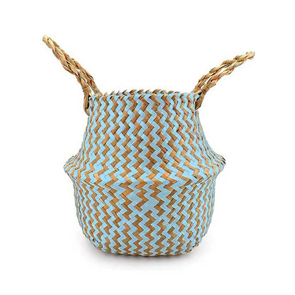 Boho Woven Basket Set – Blue — Woven Basket (view 8)