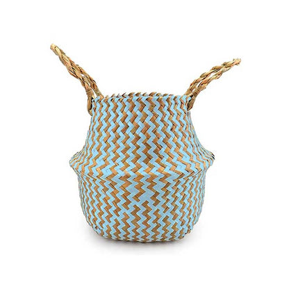 Boho Woven Basket Set – Blue — Woven Basket (view 7)