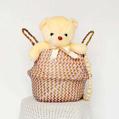 Boho Woven Basket Set – Pink — Woven Basket (view 4)