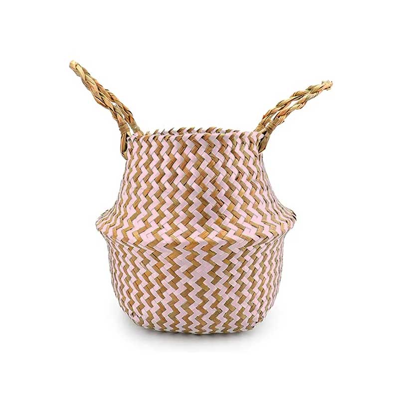 Boho Woven Basket Set – Pink — Woven Basket (view 6)
