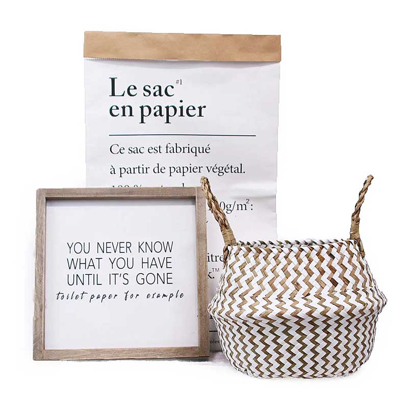 Boho Woven Basket Set – White — Woven Basket (view 9)