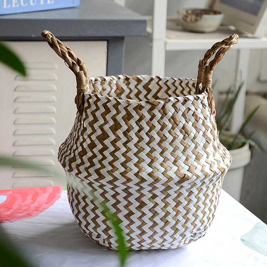 Boho Woven Basket Set – White — Woven Basket