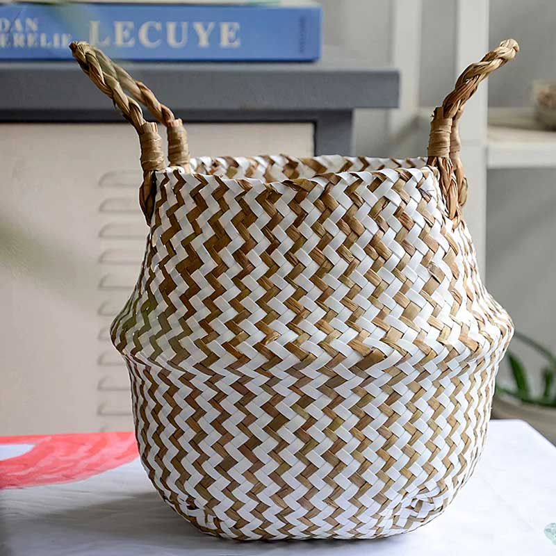 Boho Woven Basket Set – White — Woven Basket (view 5)