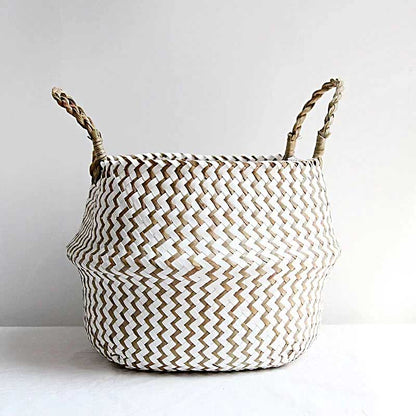 Boho Woven Basket Set – White — Woven Basket (view 2)