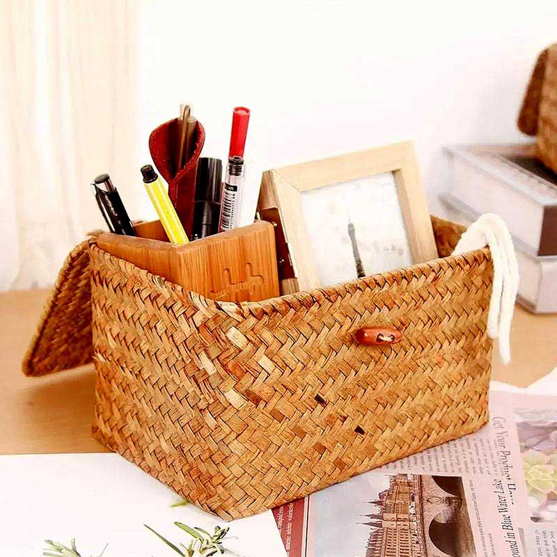 Rectangular Woven Storage Basket — Woven Basket (view 2)