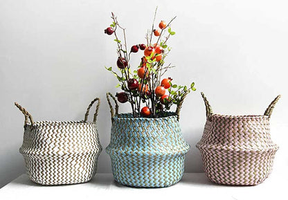 Boho Woven Basket Set – White — Woven Basket (view 3)