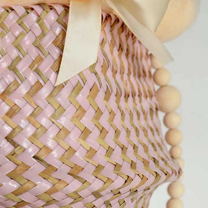 Boho Woven Basket Set – Pink — Woven Basket (view 10)