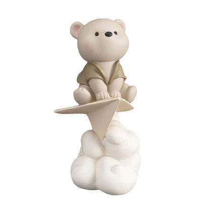 Teddy Bear Paper Plane Beige Decorative Sculpture — Decorative Sculpture (view 2)