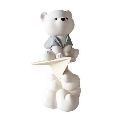 Teddy Bear Paper Plane Gray Decorative Sculpture — Decorative Sculpture (view 2)