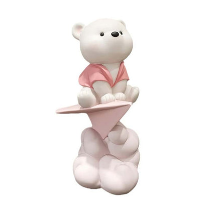 Teddy Bear Paper Plane Pink Decorative Sculpture — Decorative Sculpture (view 2)