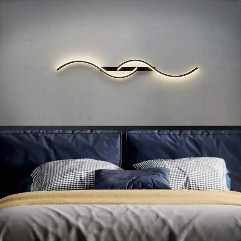 Double S Black Wall Sconce — Wall Sconce (view 5)