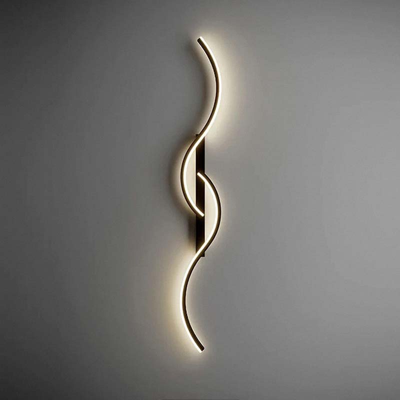 Double S Black Wall Sconce — Wall Sconce (view 2)