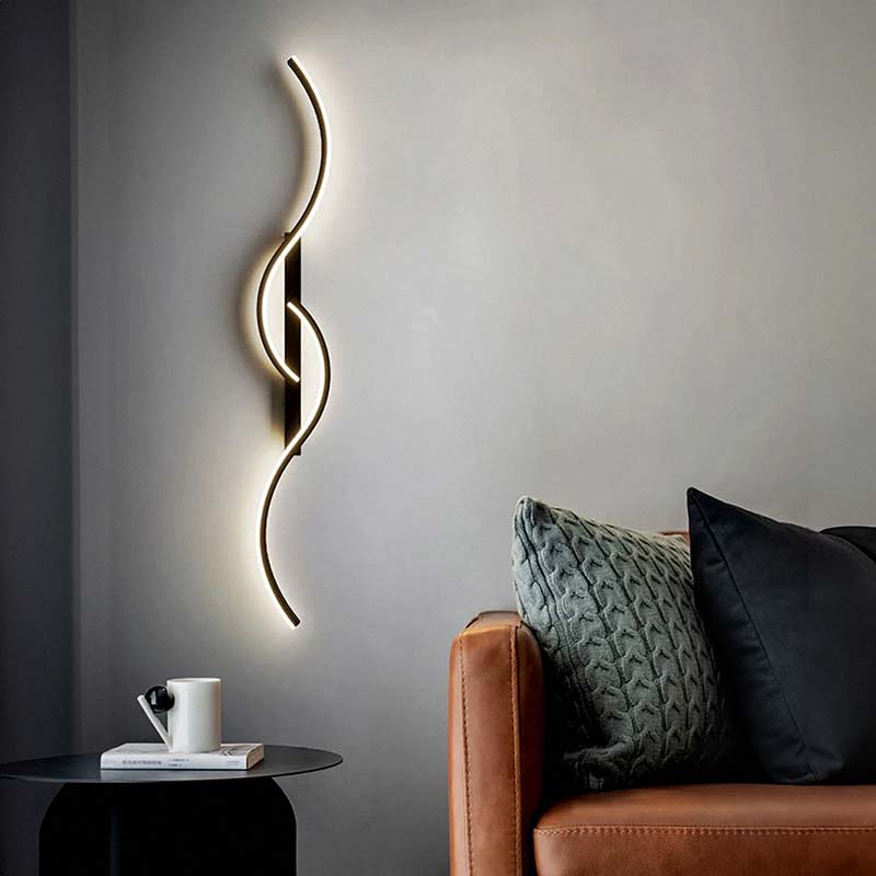 Double S Black Wall Sconce — Wall Sconce (view 4)