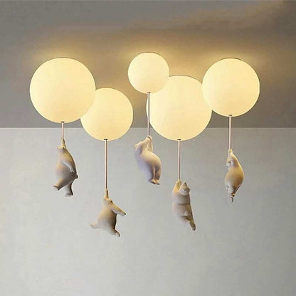 Teddy Bear Moon Ceiling Chandelier — Ceiling Light (view 5)