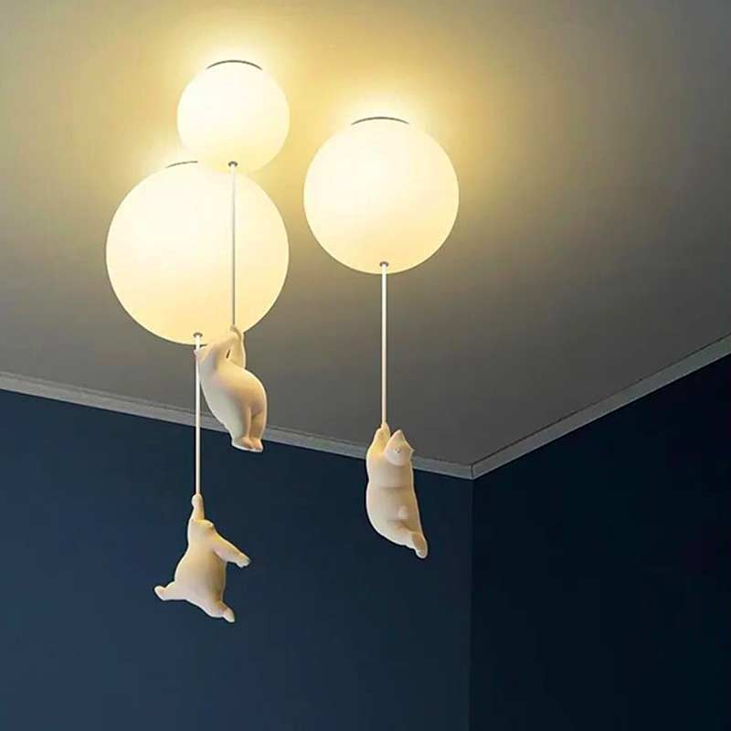 Teddy Bear Moon Ceiling Chandelier — Ceiling Light (view 7)