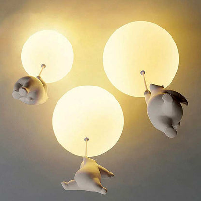 Teddy Bear Moon Ceiling Chandelier — Ceiling Light (view 3)