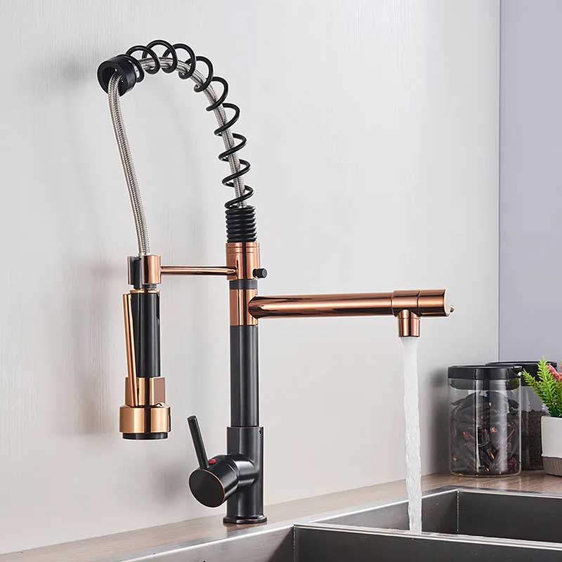 Gourmet Kitchen Faucet – Premium Black Rosé Gold — Kitchen Faucet (view 4)