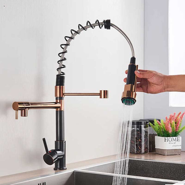Gourmet Kitchen Faucet – Premium Black Rosé Gold — Kitchen Faucet (view 6)