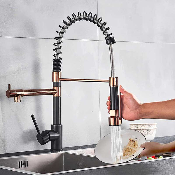 Gourmet Kitchen Faucet – Premium Black Rosé Gold — Kitchen Faucet (view 5)