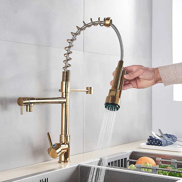 Gourmet Kitchen Faucet – Premium Gold — Kitchen Faucet (view 3)