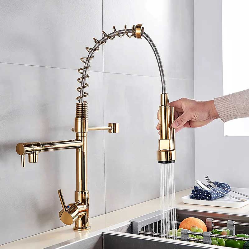 Gourmet Kitchen Faucet – Premium Gold — Kitchen Faucet (view 2)