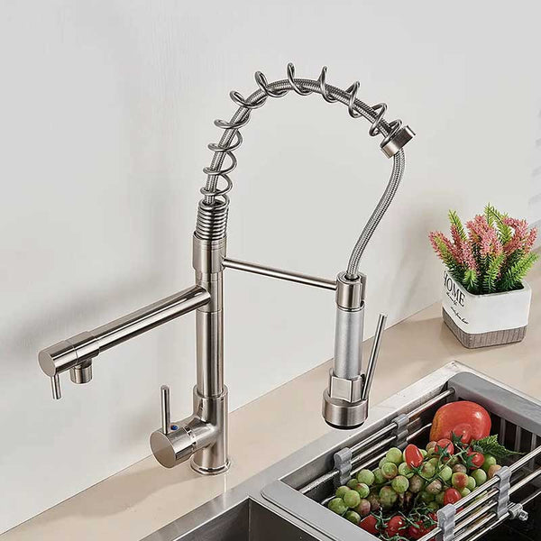 Gourmet Kitchen Faucet – Premium Brushed Nickel — Kitchen Faucet (view 3)