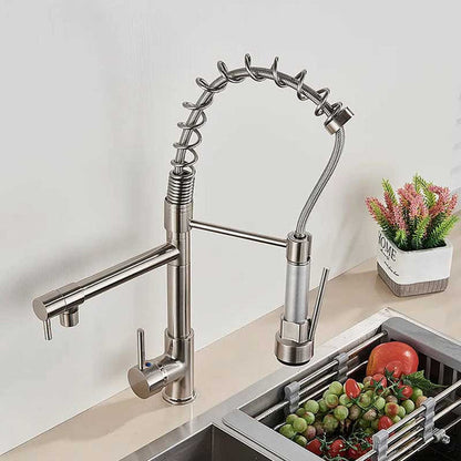 Gourmet Kitchen Faucet – Premium Brushed Nickel — Kitchen Faucet (view 3)