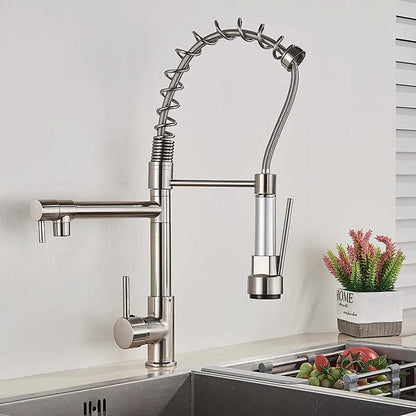 Gourmet Kitchen Faucet – Premium Brushed Nickel — Kitchen Faucet (view 2)