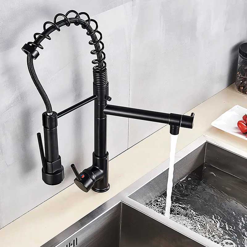 Gourmet Kitchen Faucet – Premium Black Fosca — Kitchen Faucet (view 3)