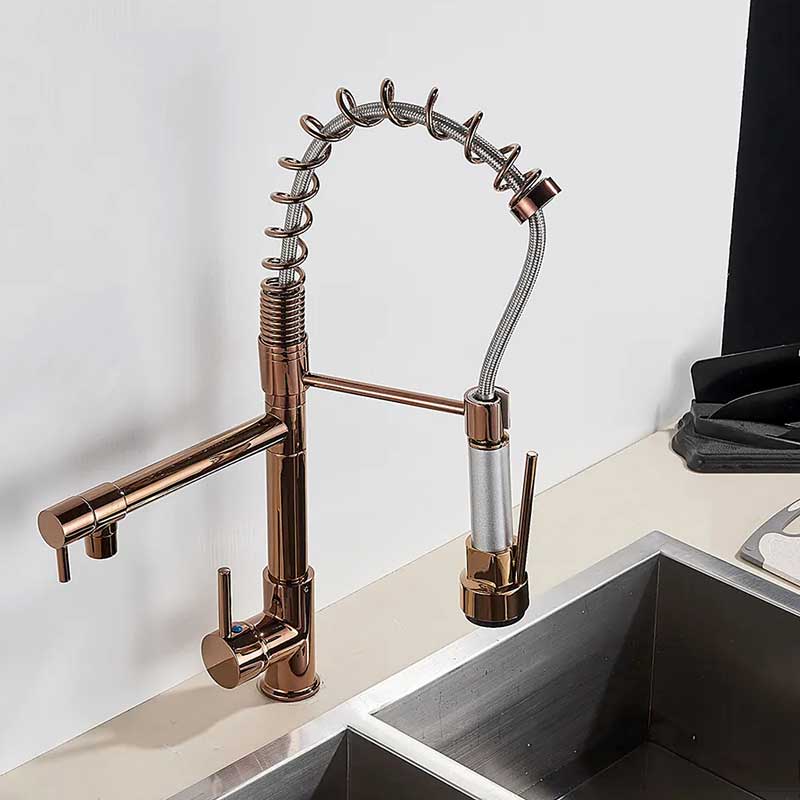 Gourmet Kitchen Faucet – Premium Rosé Gold — Kitchen Faucet (view 3)