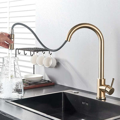 Gourmet Kitchen Faucet – Slim Gold Escovado — Kitchen Faucet (view 4)