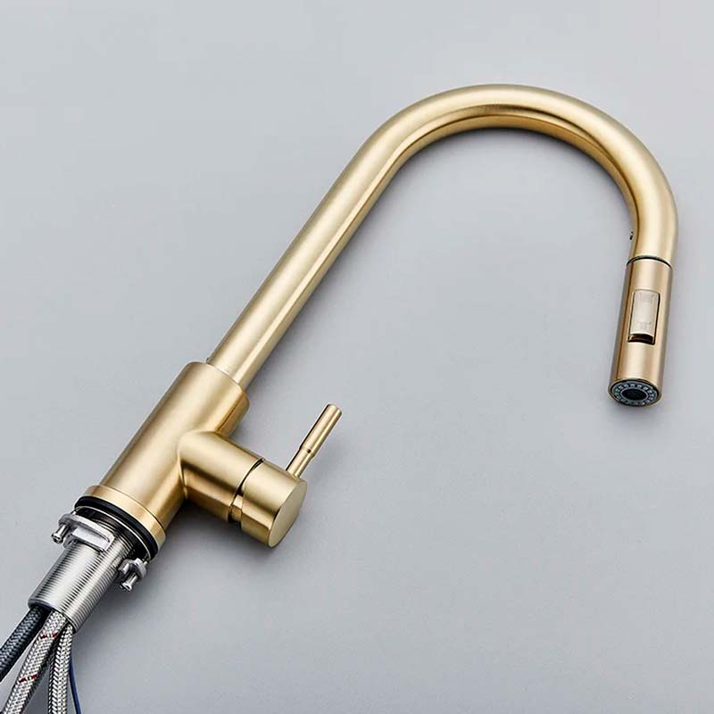 Gourmet Kitchen Faucet – Slim Gold Escovado — Kitchen Faucet (view 7)