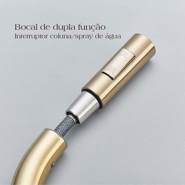 Gourmet Kitchen Faucet – Slim Gold Escovado — Kitchen Faucet (view 9)