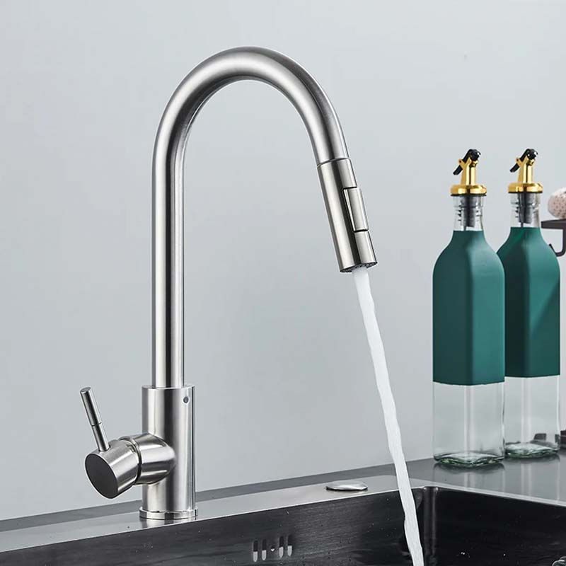 Gourmet Kitchen Faucet – Slim Brushed Nickel — Kitchen Faucet (view 3)