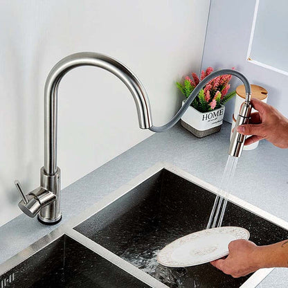 Gourmet Kitchen Faucet – Slim Brushed Nickel — Kitchen Faucet (view 4)