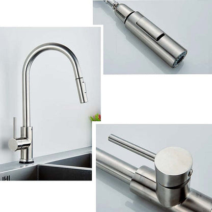 Gourmet Kitchen Faucet – Slim Brushed Nickel — Kitchen Faucet (view 6)