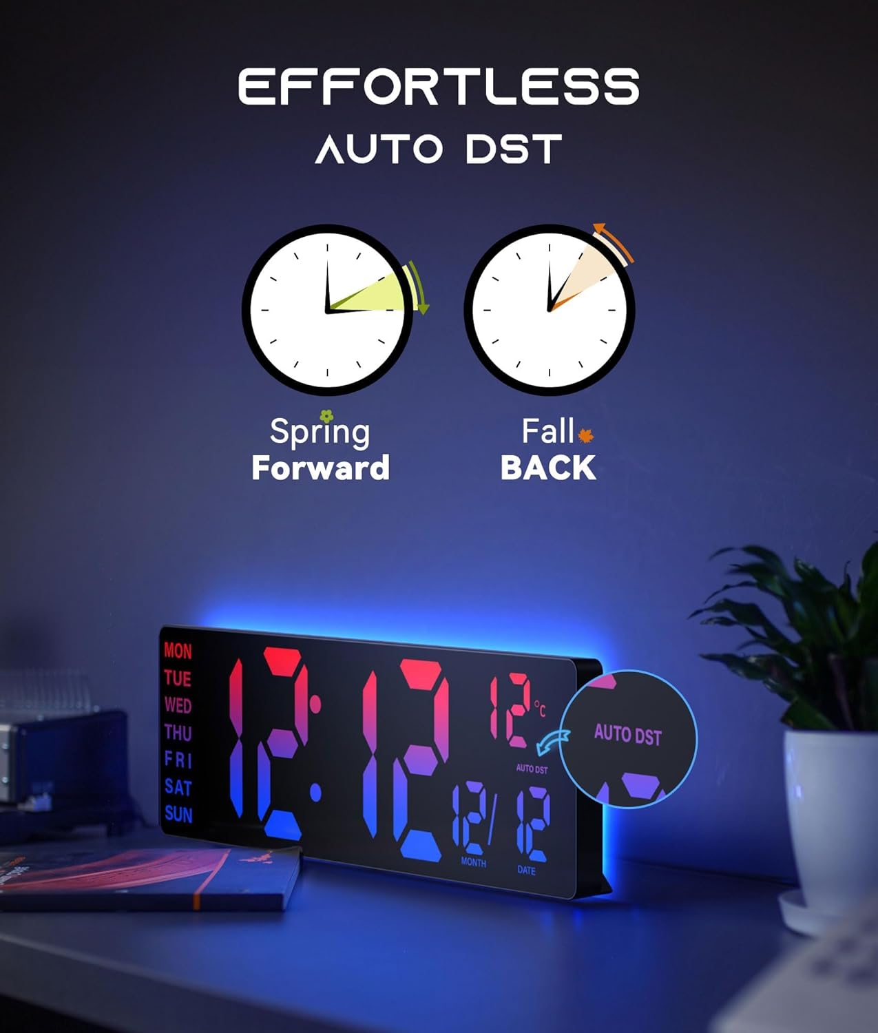 HyperGlow Pro RGB Wall Clock — home decor (view 8)