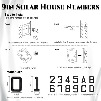 Solar Illuminated House Number Sign — home decor (view 3)